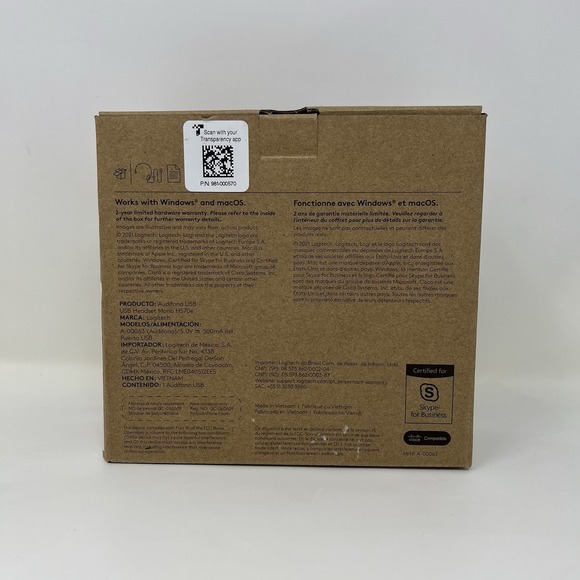 Logitech H570e USB Mono Headset Noise Cancelling Mic H570e Business Headset - Picture 3 of 7